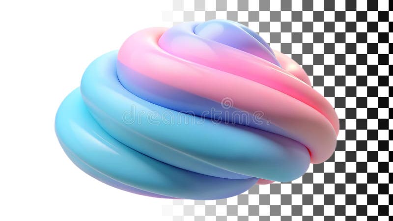 柔和旋流软色抽象形状梦幻设计元素pn透明图像生成AI 向量例证