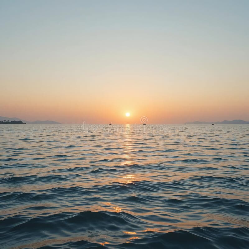 柔和色调的宁静海滨景观 库存例证