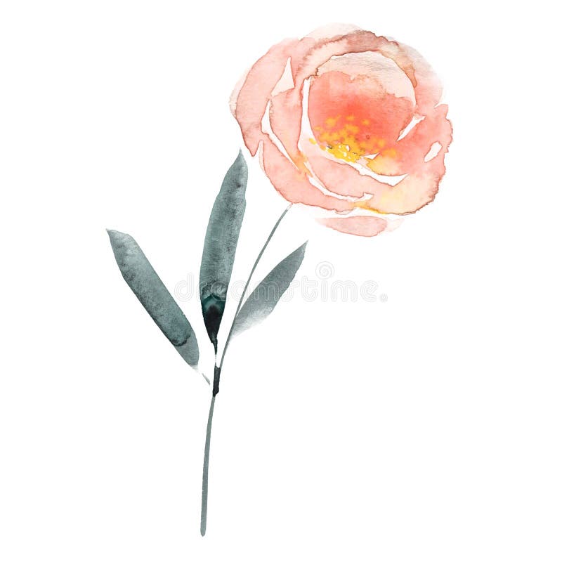 柔美的桃花 水彩插图 抽象复古风格 花海报 库存例证 柔美的桃花 水彩插图 抽象复古风格 花海报 库存例证