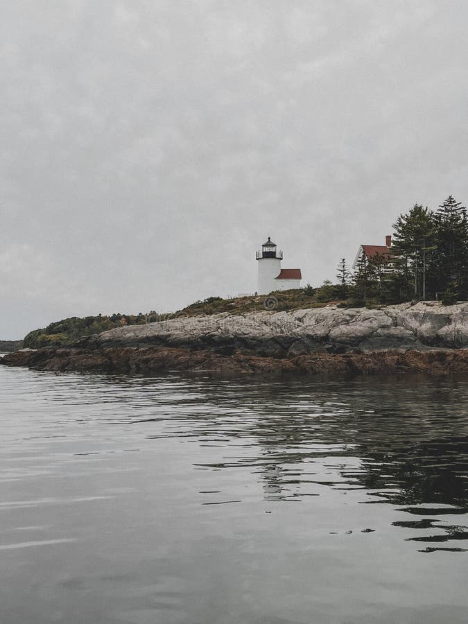 Curtis岛灯塔 库存图片