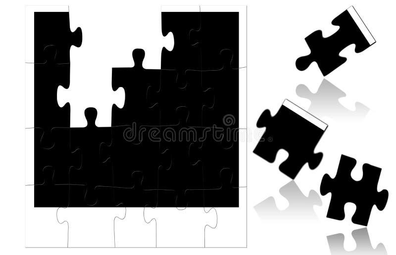 Puzzle photo frame isolated on white background. Puzzle photo frame isolated on white background