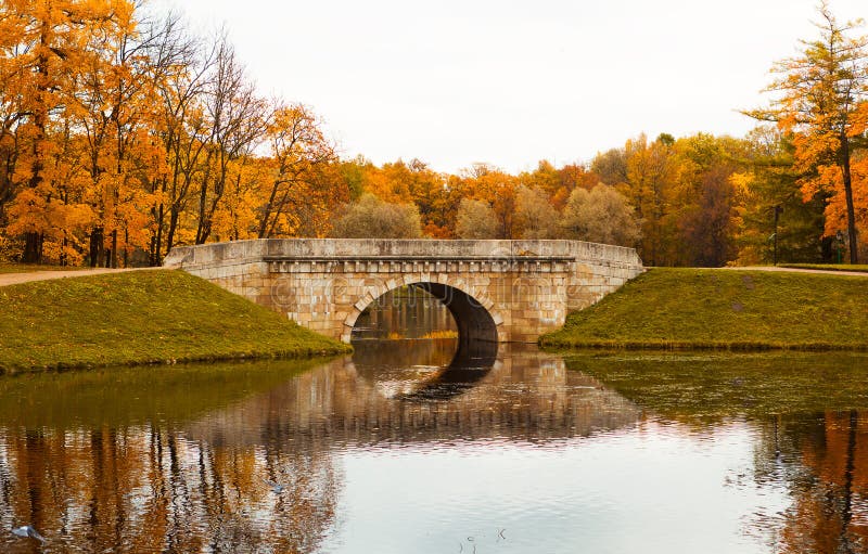 Bridge in the autumn park. Bridge in the autumn park