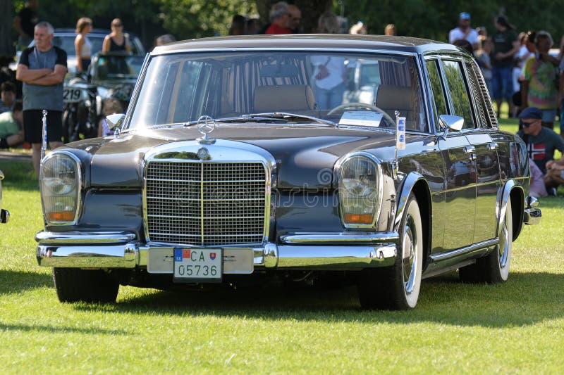 The Mercedes-Benz 600 (W100) is a line of ultra-luxury cars produced by Daimler-Benz from 1963 to 1981. The forerunner of the modern Maybach marque, the Grosser Mercedes ("Grand Mercedes") succeeded the Type 300d "Adenauer" as the company's flagship model. The Mercedes-Benz 600 (W100) is a line of ultra-luxury cars produced by Daimler-Benz from 1963 to 1981. The forerunner of the modern Maybach marque, the Grosser Mercedes ("Grand Mercedes") succeeded the Type 300d "Adenauer" as the company's flagship model.