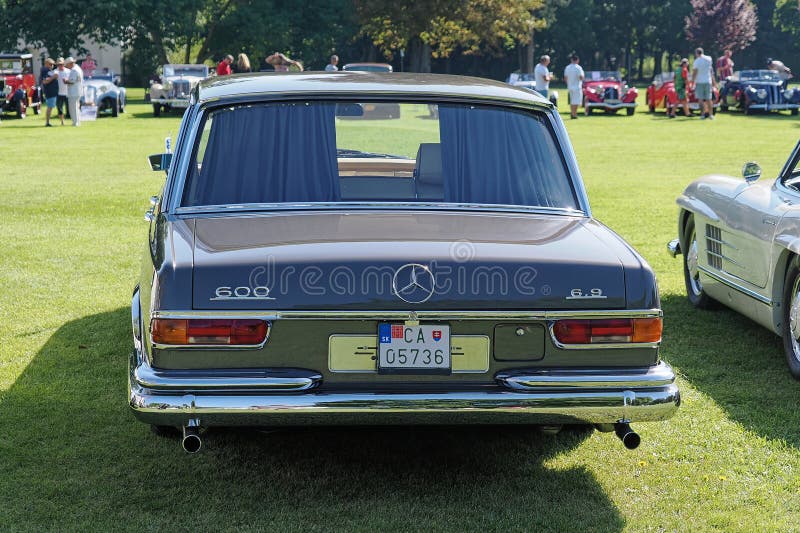 The Mercedes-Benz 600 (W100) is a line of ultra-luxury cars produced by Daimler-Benz from 1963 to 1981. The forerunner of the modern Maybach marque, the Grosser Mercedes ("Grand Mercedes") succeeded the Type 300d "Adenauer" as the company's flagship model. The Mercedes-Benz 600 (W100) is a line of ultra-luxury cars produced by Daimler-Benz from 1963 to 1981. The forerunner of the modern Maybach marque, the Grosser Mercedes ("Grand Mercedes") succeeded the Type 300d "Adenauer" as the company's flagship model.