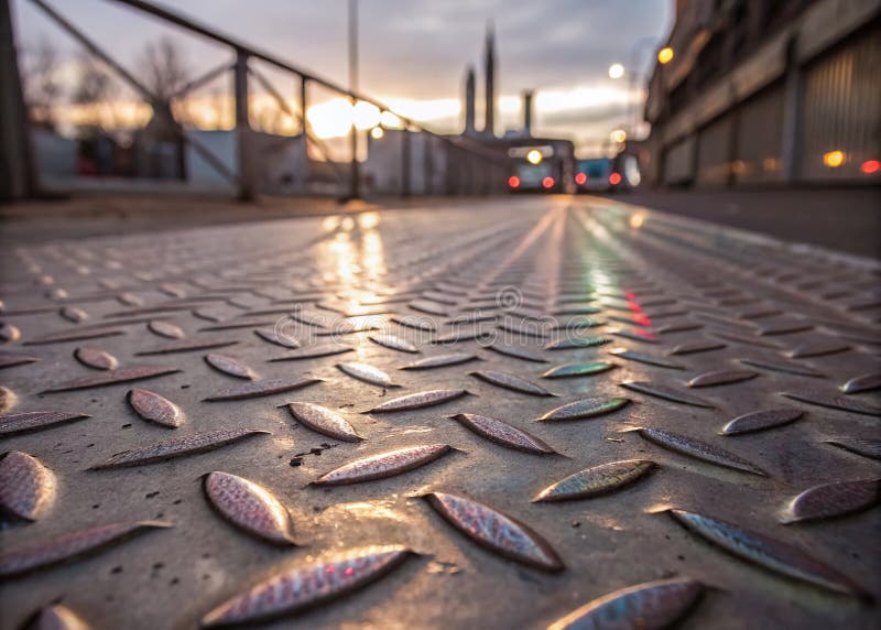 梦幻钻石板金属超现实特写在复杂中探寻工业美与抽象深度 向量例证