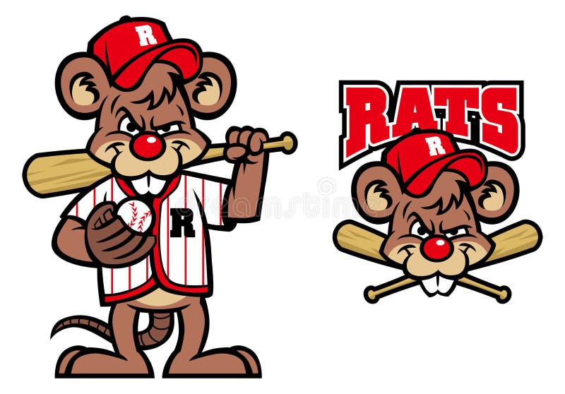 Vector of baseball rats mascot. Vector of baseball rats mascot