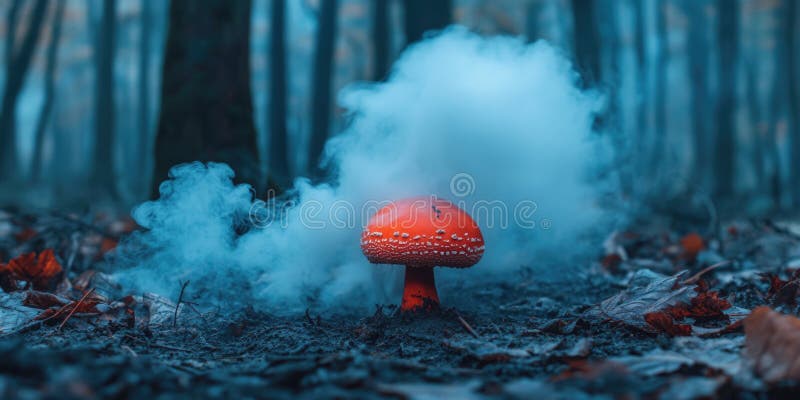 森林中的红蘑菇 免版税图库摄影