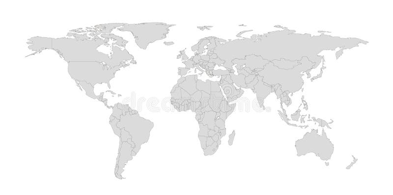 世界国家边界的轮廓图 皇族释放例证