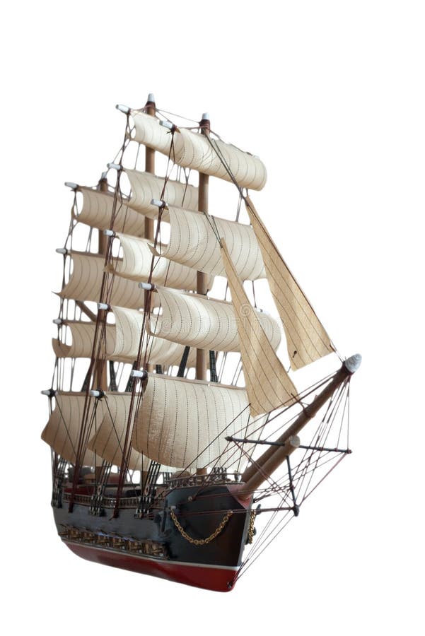 Old ship model on white background. Old ship model on white background