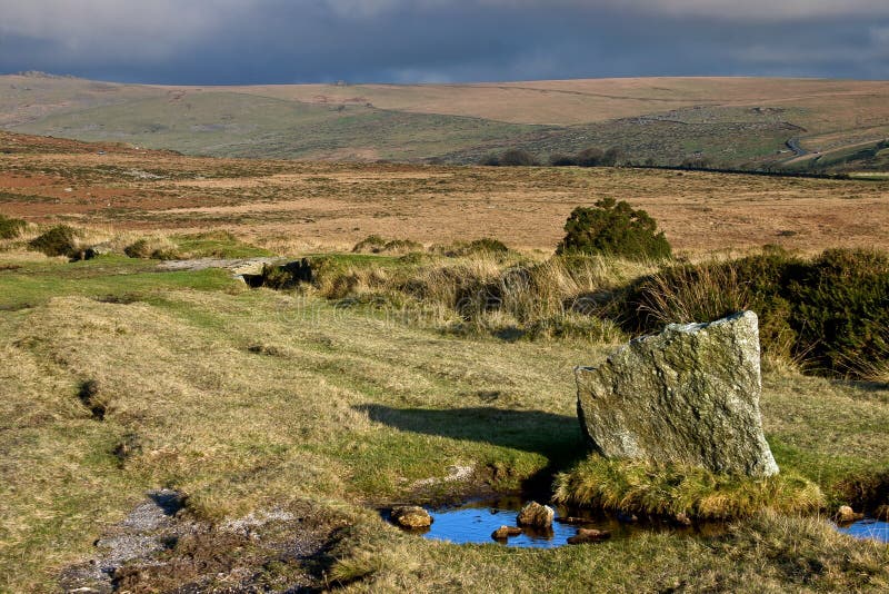 横向在Dartmoor国家公园,德文郡 库存照片 横向在Dartmoor国家公园,德文郡 库存照片