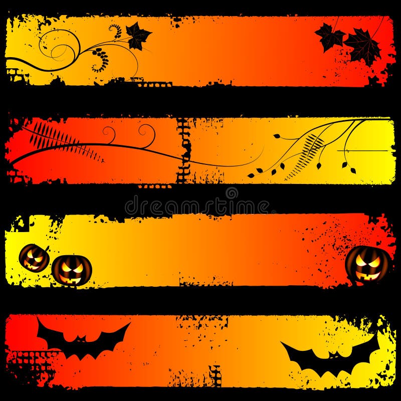 Halloween horizontal banners, vector set. Halloween horizontal banners, vector set