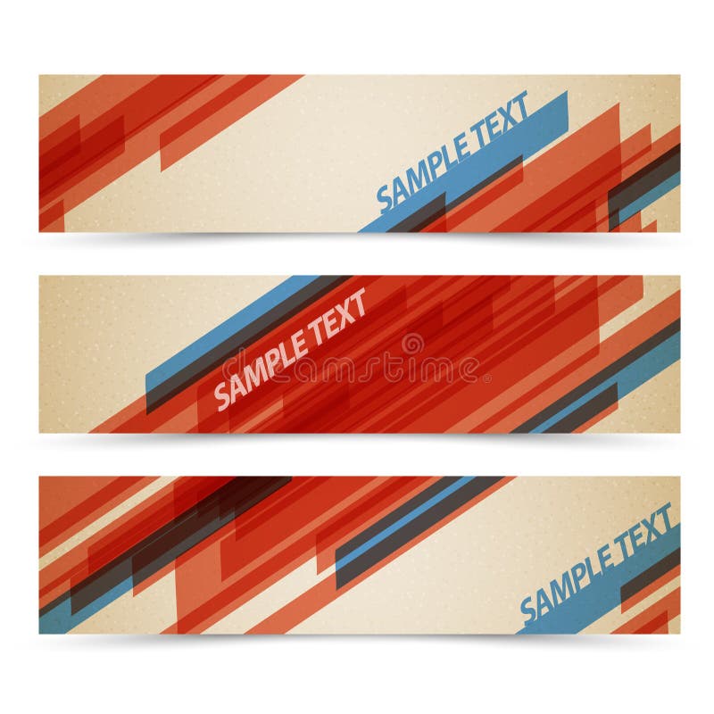 Set of retro horizontal banners - with stripes and place for your text. Set of retro horizontal banners - with stripes and place for your text