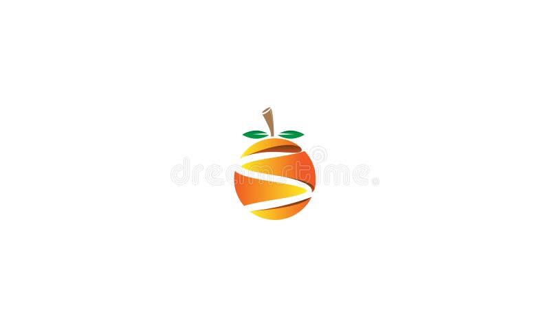 橙果标志插图 库存例证