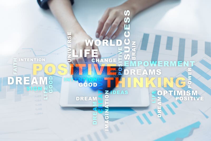 Positive thinking Life change. Business concept. Words cloud. Positive thinking Life change. Business concept. Words cloud