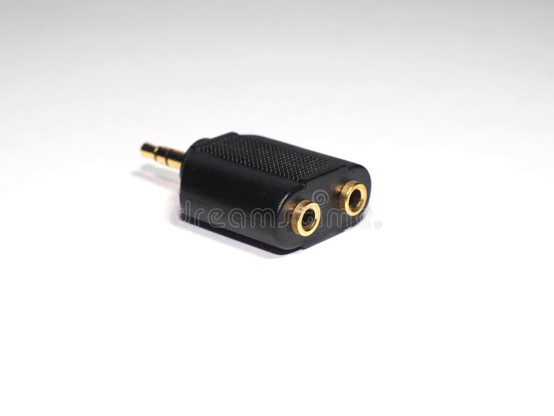 3.5mm stereo headphone splitter adapter. Analogue audio cables and adapters. Adapter allows you to connect two sets of headphones to one audio device. 3.5mm stereo headphone splitter adapter. Analogue audio cables and adapters. Adapter allows you to connect two sets of headphones to one audio device