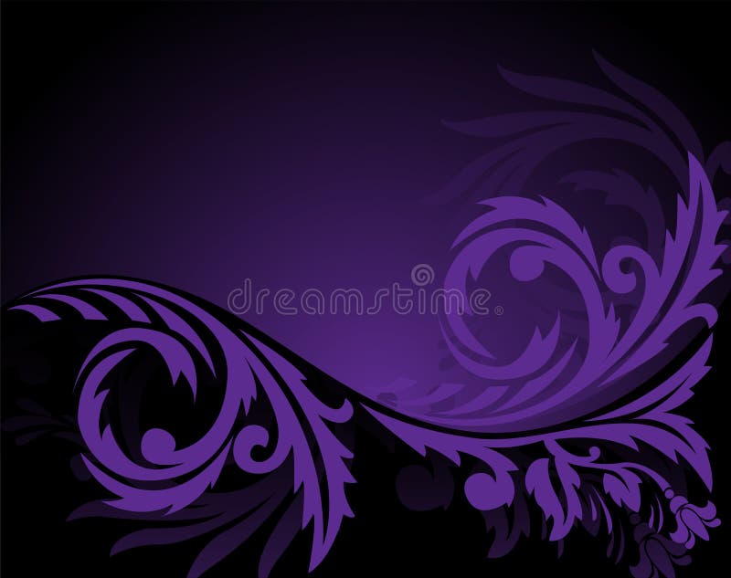 Abstract black background with horizontal purple ornament. Abstract black background with horizontal purple ornament