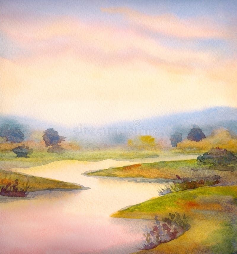 お歳暮 のし sunset 癒しの水彩画786 分厚い 絵画 - 絵画