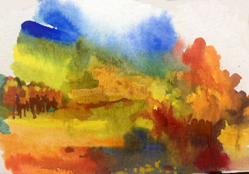 抽象油画风景抽象风景自然，背景的当代艺术库存例证. 插画包括有小山