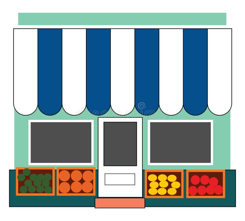 水果店、矢量图或彩色插图 皇族释放例证