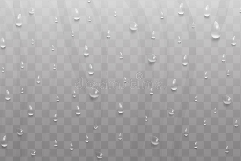 水雨下落或在透明背景隔绝的蒸汽阵雨 水,秋天露水滴 现实纯净的水 向量例证 水雨下落或在透明背景隔绝的蒸汽阵雨 水,秋天露水滴 现实纯净的水 向量例证