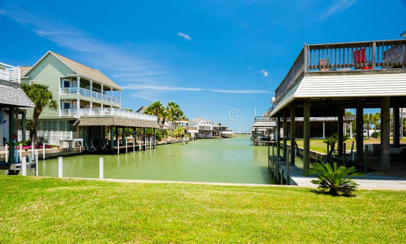 Waterfront community on the Texas Gulf coast near Galveston. Waterfront community on the Texas Gulf coast near Galveston.