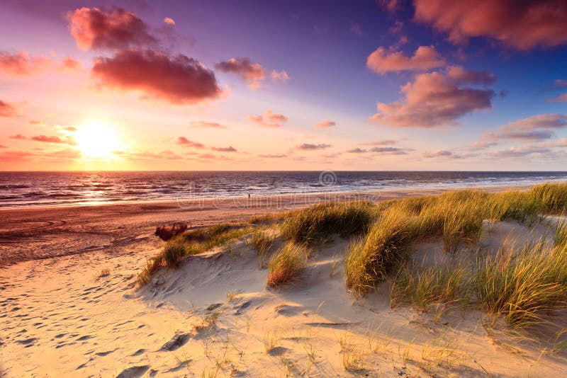 沙丘沙子海边日落