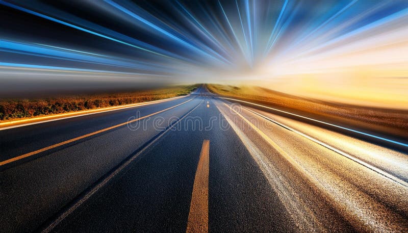 沿道路生成速度概念的图像 库存例证