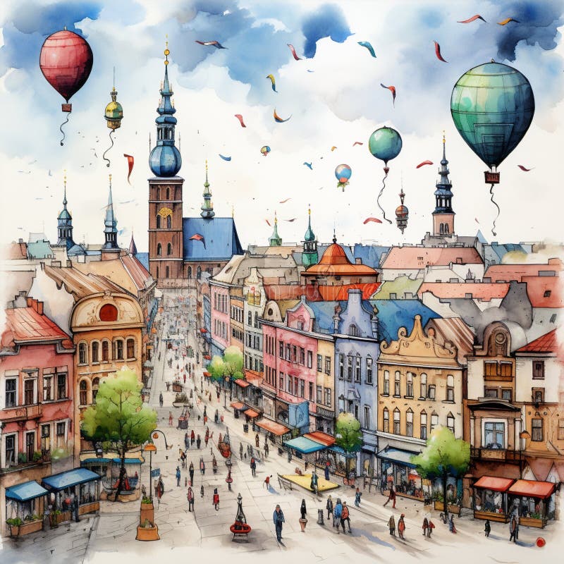 波兰克拉科夫的迷人魅力 免版税库存照片