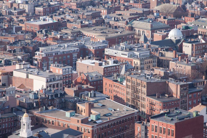 Lots of old downtown buildings in Boston from above. Lots of old downtown buildings in Boston from above