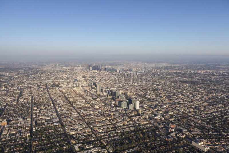 Aerial view of sprawling Los Angeles California. Aerial view of sprawling Los Angeles California.