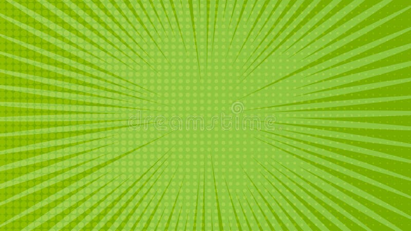 Green comic book page background in pop art style with empty space. Template with rays, dots and halftone effect texture. Vector illustration. Green comic book page background in pop art style with empty space. Template with rays, dots and halftone effect texture. Vector illustration