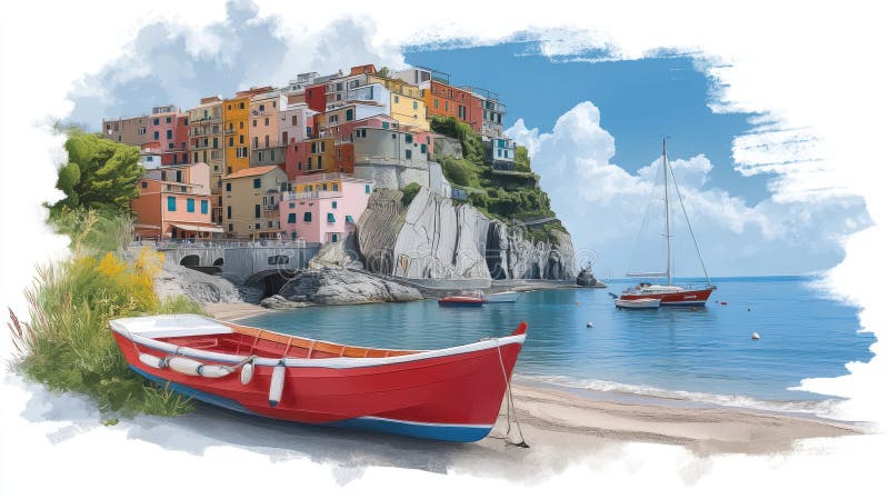 浅黄色美感柔和灯光的船 向量例证