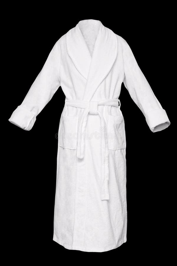 White fresh bath robe isolated on black background. White fresh bath robe isolated on black background