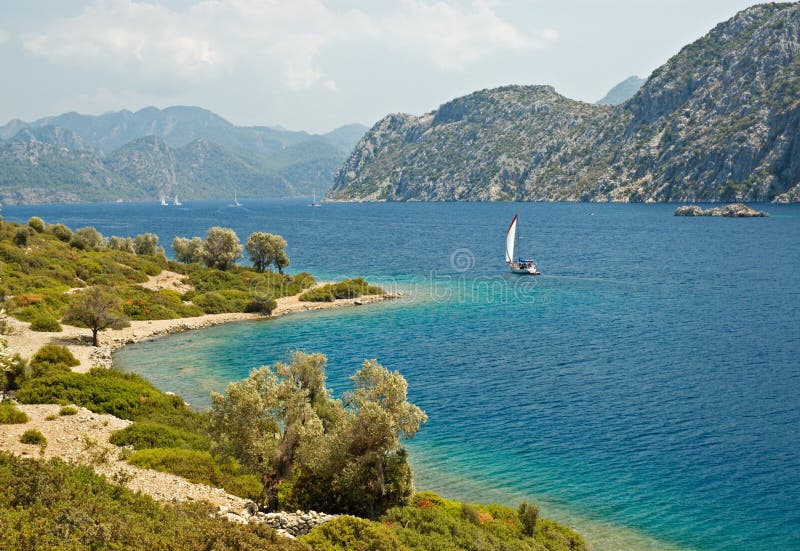 Beautiful Landscape with Yachts and mountains. Beautiful Landscape with Yachts and mountains