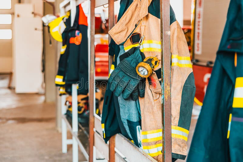 Fire retardant clothing worn by firefighters in case of emergency. Fire retardant clothing worn by firefighters in case of emergency.