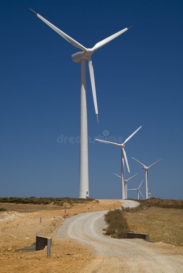 Wind turbines farm. alternative energy source. Wind turbines farm. alternative energy source