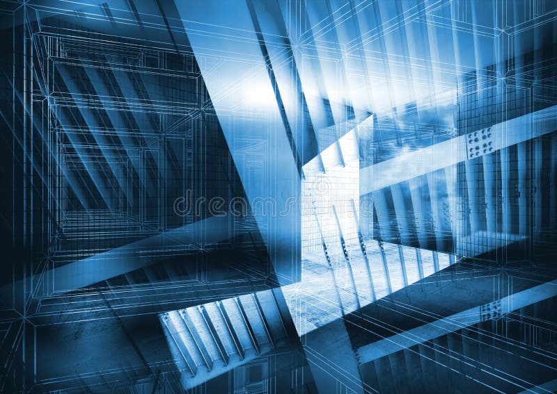 深蓝抽象工业技术背景 向量例证