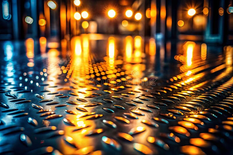 深钢金属纹理与反光面工业摄影的抽象低光背景 库存例证