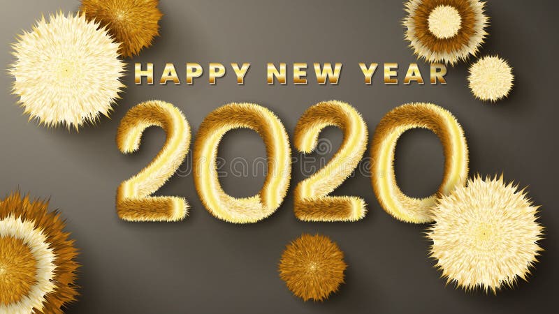 渐变背景上带毛绒号码的2020年新年贺卡 季节假日的新年背景 向量例证 渐变背景上带毛绒号码的2020年新年贺卡 季节假日的新年背景 向量例证