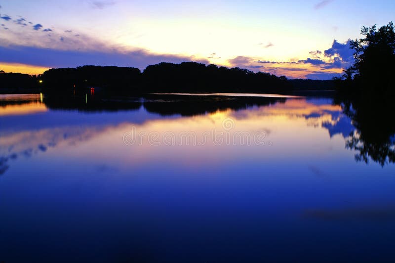 A lake in a tranquil blue. A lake in a tranquil blue.