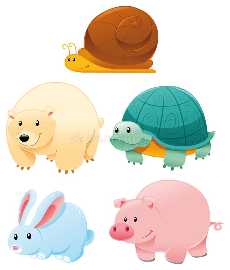 Funny animals - cartoon and vector characters. Funny animals - cartoon and vector characters