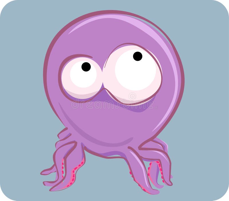 Vector illustration of funny octopus. Vector illustration of funny octopus.