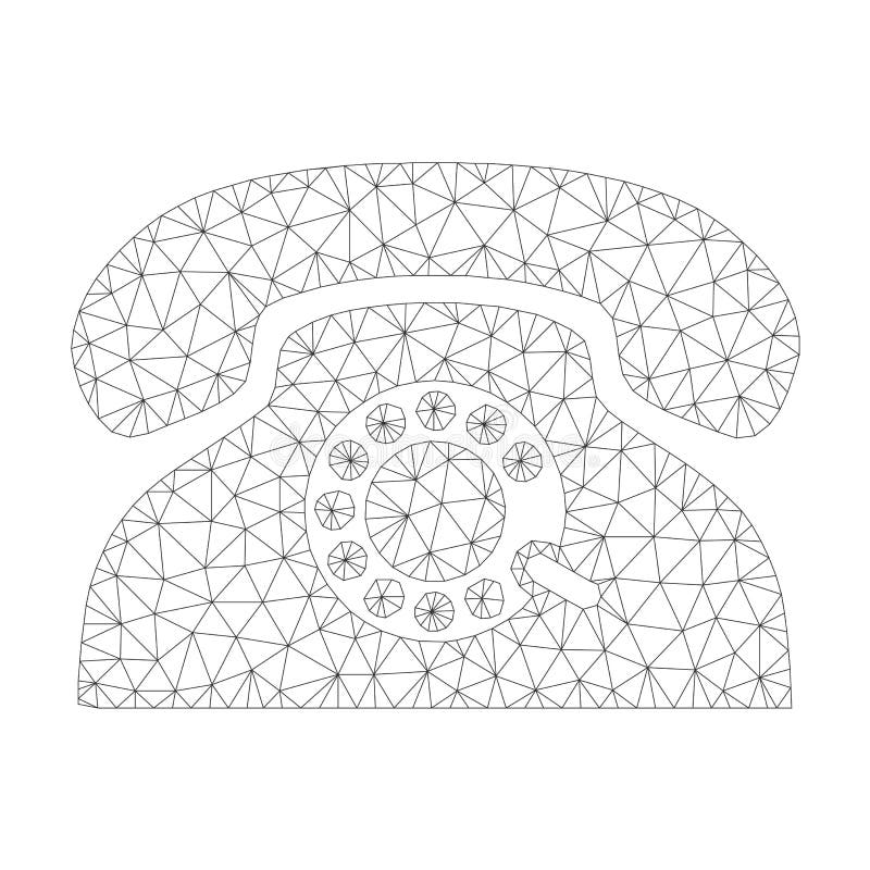 Mesh vector pulse phone icon on a white background. Polygonal carcass gray pulse phone image in low poly style with combined triangles, dots and linear items. Mesh vector pulse phone icon on a white background. Polygonal carcass gray pulse phone image in low poly style with combined triangles, dots and linear items.