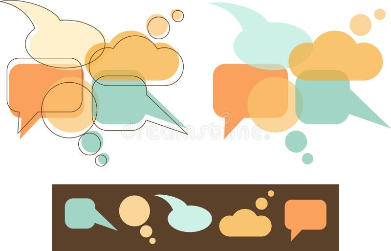 Colorful speech bubbles in retro-style. Colorful speech bubbles in retro-style