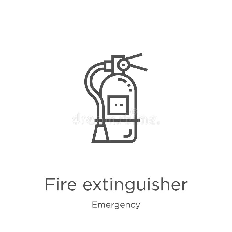灭火器从紧急收藏的象传染媒介 稀薄的线灭火器概述象传染媒介例证 概述, 向量例证 灭火器从紧急收藏的象传染媒介 稀薄的线灭火器概述象传染媒介例证 概述, 向量例证