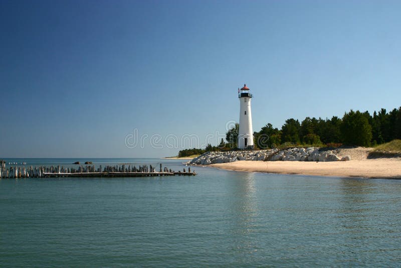 Crisp Point Lighthouse located in Michigan on Lake Superior. Crisp Point Lighthouse located in Michigan on Lake Superior