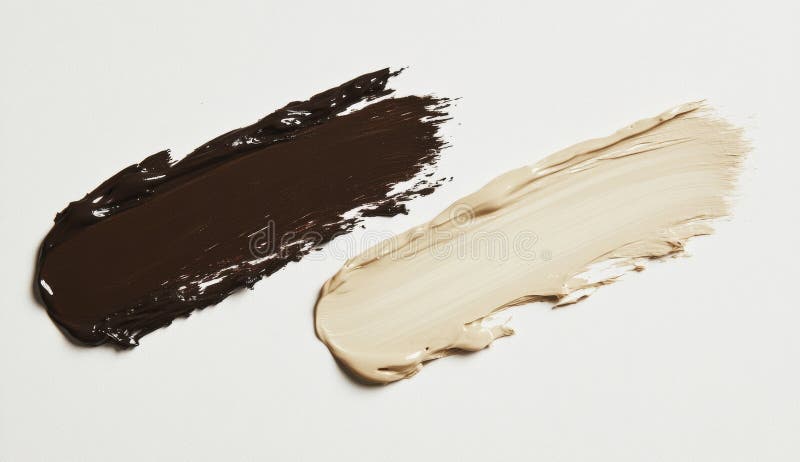 灰色背景中的奶油色化妆品色板深棕和浅米色 向量例证