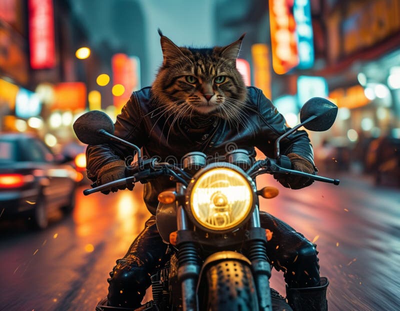 灰色野猫骑自行车 向量例证