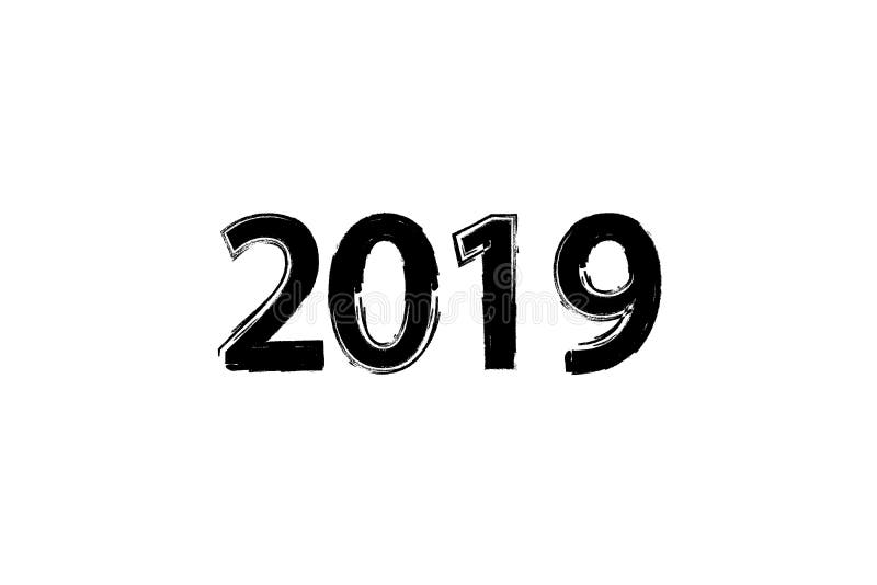 烘干刷子纹理作用 2019个数字手字法 新年好 快活的圣诞节 毕业 也corel凹道例证向量 库存例证 烘干刷子纹理作用 2019个数字手字法 新年好 快活的圣诞节 毕业 也corel凹道例证向量 库存例证