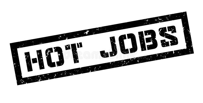 Hot jobs rubber stamp on white. Print, impress, overprint. Hot jobs rubber stamp on white. Print, impress, overprint